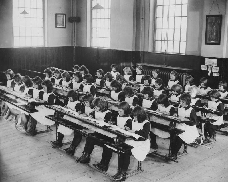 Girls in the london foundling hospital schoolroom 20th century courtesy coram in the care of the foundling museum