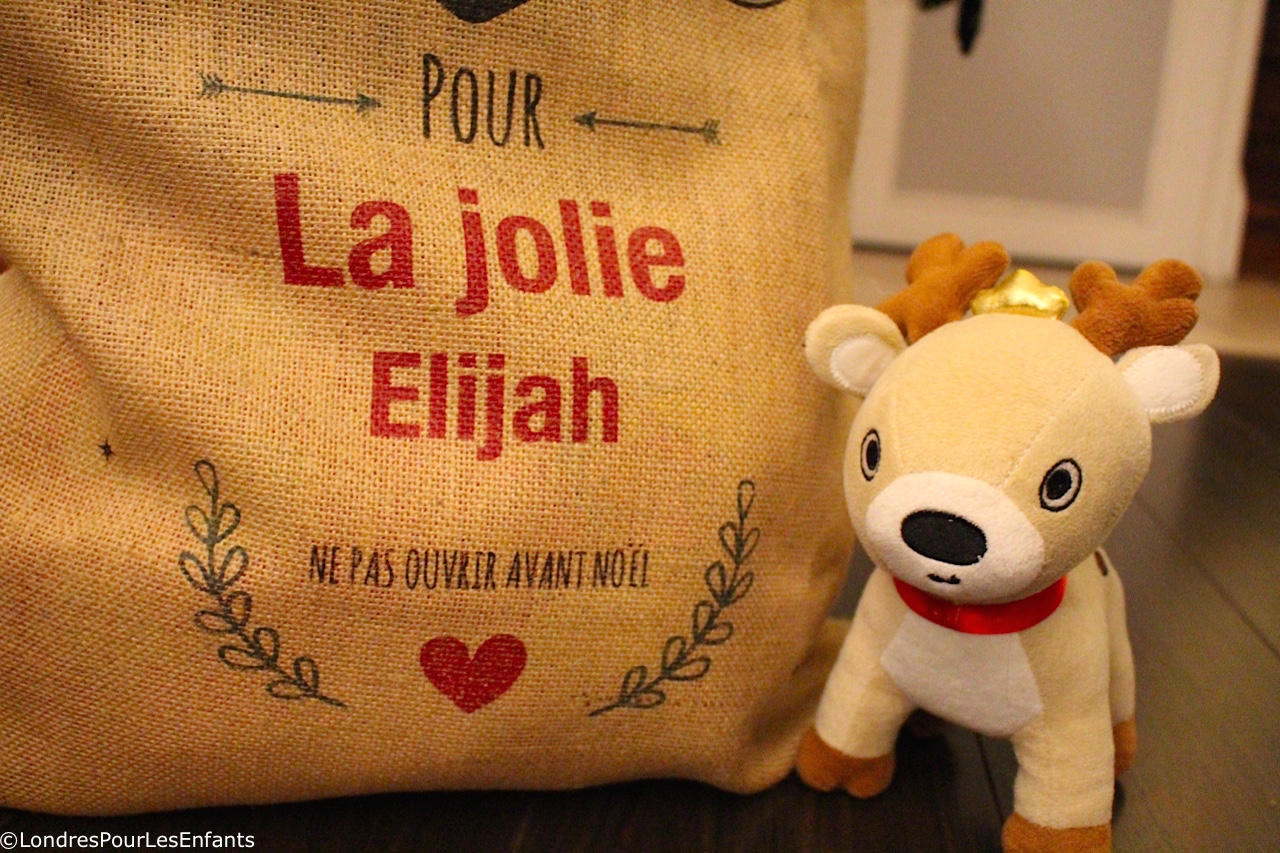 Sac jute personnalisé noël A-Qui-S