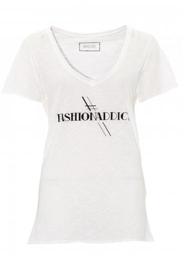 T shirt imprime fashion addict aplat