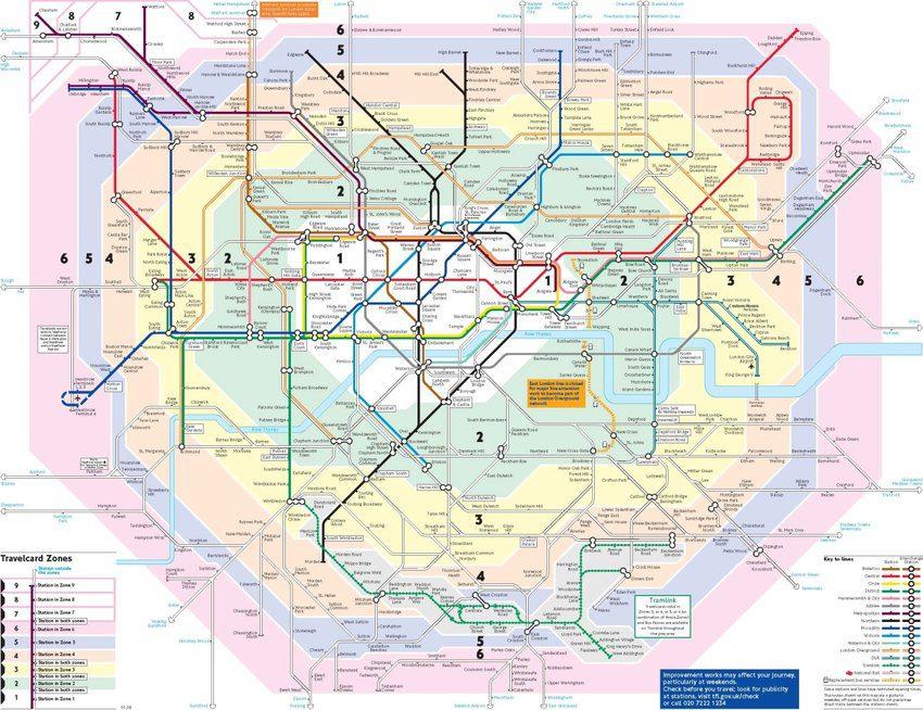 Zone map of london transport